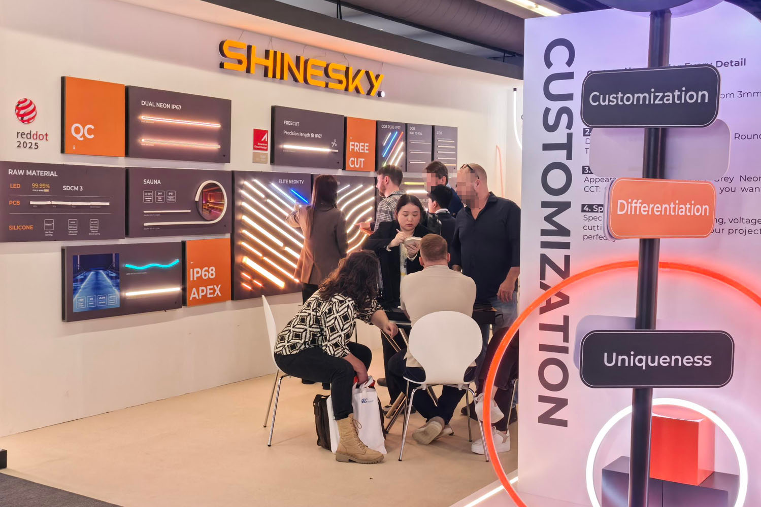 SHINESKY linear lighting product display at Light + Building 2026